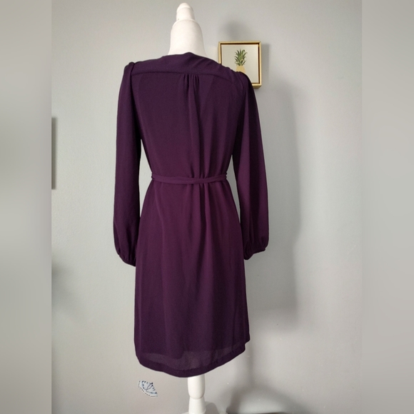MSK Dress, size 6 brand new with out tags color purple Long sleeves Midi Shift - Picture 2 of 7